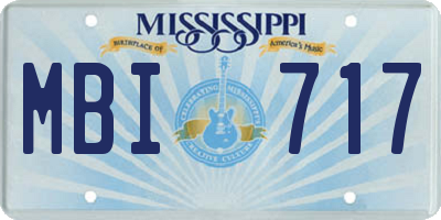 MS license plate MBI717