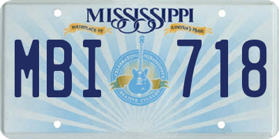 MS license plate MBI718