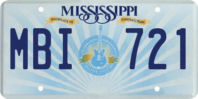 MS license plate MBI721