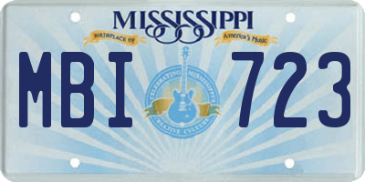 MS license plate MBI723