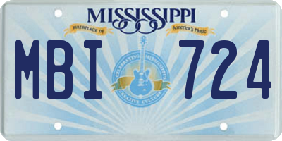 MS license plate MBI724