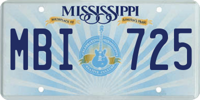 MS license plate MBI725