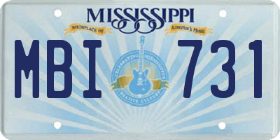 MS license plate MBI731