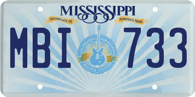 MS license plate MBI733