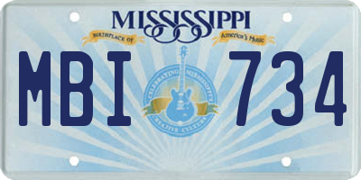 MS license plate MBI734
