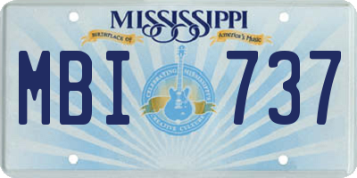MS license plate MBI737