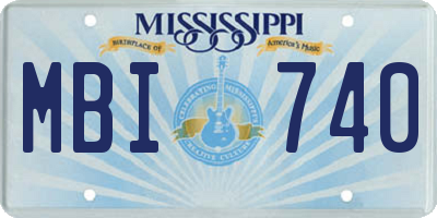 MS license plate MBI740