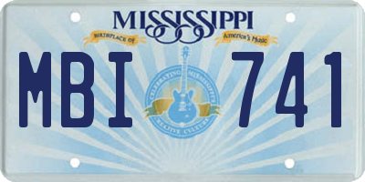 MS license plate MBI741