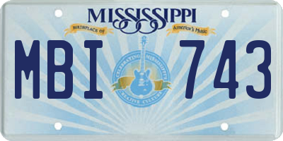 MS license plate MBI743