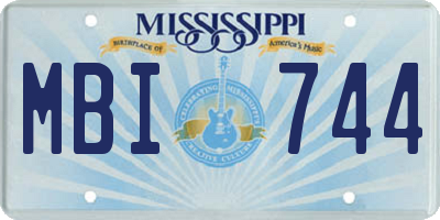 MS license plate MBI744
