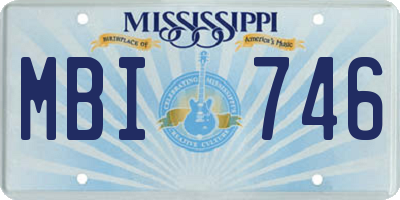 MS license plate MBI746