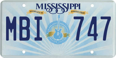 MS license plate MBI747