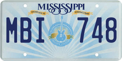 MS license plate MBI748