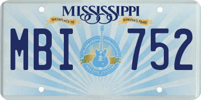 MS license plate MBI752