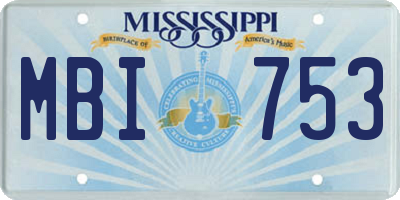 MS license plate MBI753