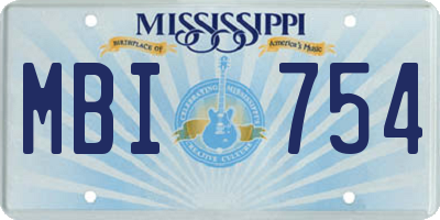 MS license plate MBI754