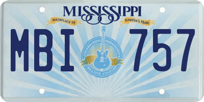 MS license plate MBI757
