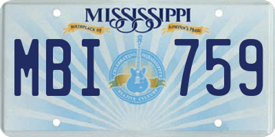 MS license plate MBI759