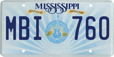 MS license plate MBI760
