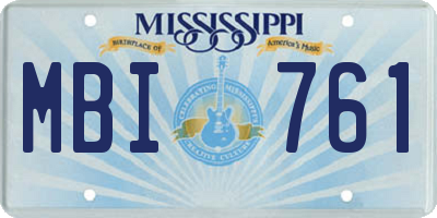 MS license plate MBI761