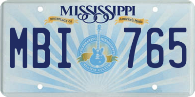 MS license plate MBI765