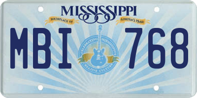 MS license plate MBI768