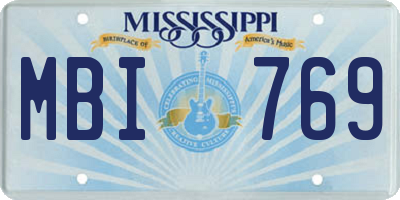 MS license plate MBI769