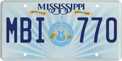 MS license plate MBI770