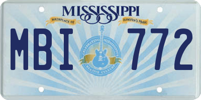 MS license plate MBI772