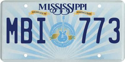 MS license plate MBI773