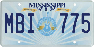 MS license plate MBI775