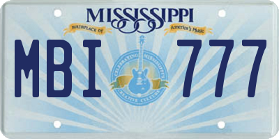 MS license plate MBI777