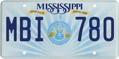 MS license plate MBI780