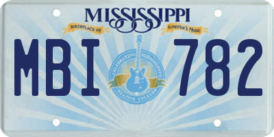 MS license plate MBI782
