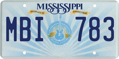 MS license plate MBI783