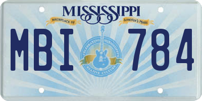 MS license plate MBI784