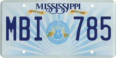 MS license plate MBI785