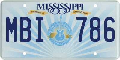 MS license plate MBI786