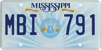 MS license plate MBI791