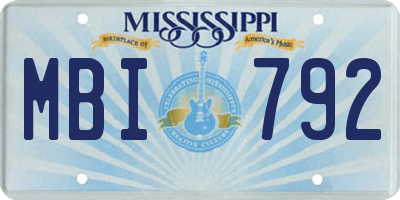 MS license plate MBI792