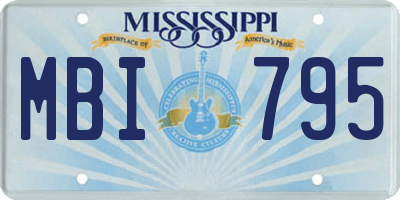 MS license plate MBI795