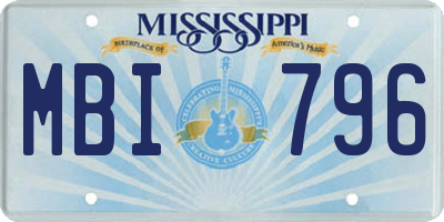 MS license plate MBI796