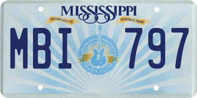 MS license plate MBI797