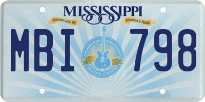 MS license plate MBI798
