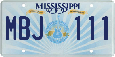 MS license plate MBJ111