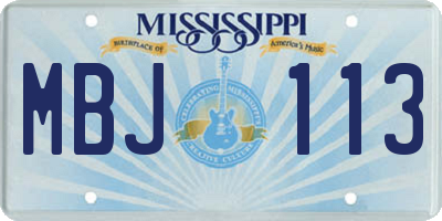 MS license plate MBJ113