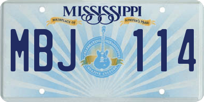 MS license plate MBJ114