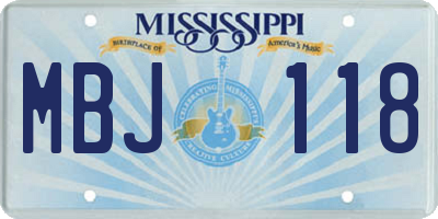 MS license plate MBJ118