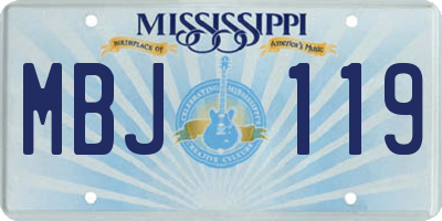 MS license plate MBJ119