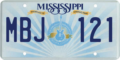 MS license plate MBJ121